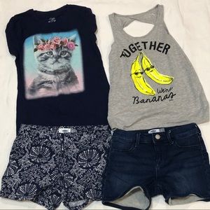 4 pcs. Denim Short & Tee-Shirt Sets Sz 10-12